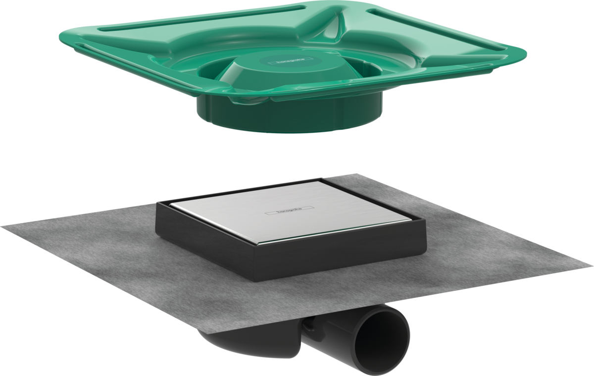 Точковий злив hansgrohe RainDrain Spot 56112800 з решіткою і монтажним комплектом
