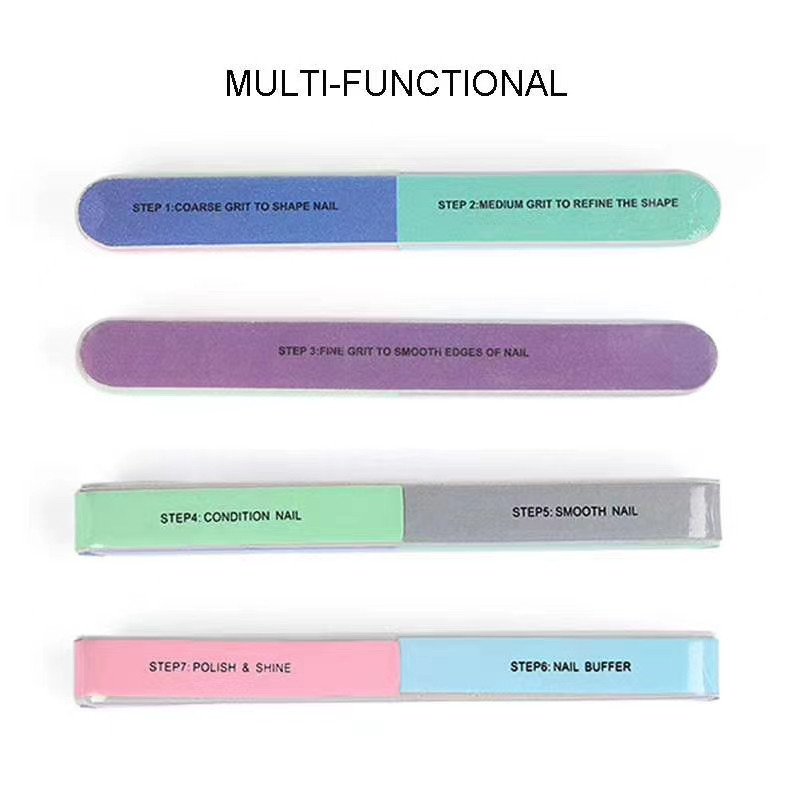 Баф-пилка, шліфувальник для нігтів 7в 1 кольоровий., фото 1
