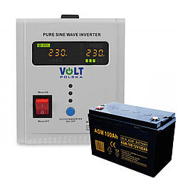 SINUS PRO 800 E 12/230V (500/800W) АВАРІЙНЕ ДЖЕРЕЛО ЖИВЛЕННЯ AGM 12v 100ah
