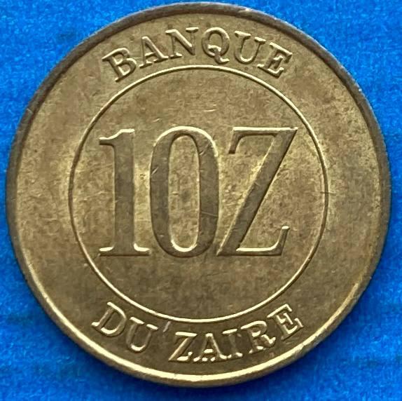 Монета Заїру 10 заїр 1987 р., фото 1