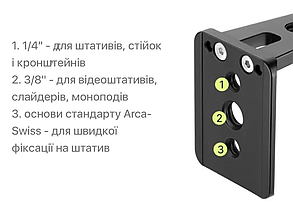 Поворотний тримач для смартфона RL-ST04B на 1/4", 3/8", Arca-Swiss, фото 6
