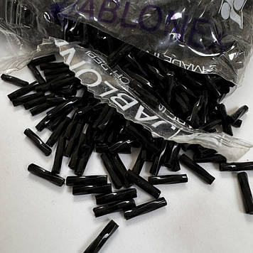 Стеклярус кручений чехія, Jablonex, колір Jet 9mm