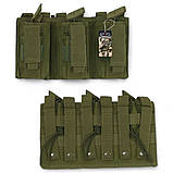 Підсумок потрійний відкритий на магазини AK/AR на моллі в кольорі олива від ТМ BARBARIC, фото 3