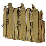 Підсумок потрійний відкритий на магазини AK/AR на моллі в кольорі олива від ТМ BARBARIC, фото 2