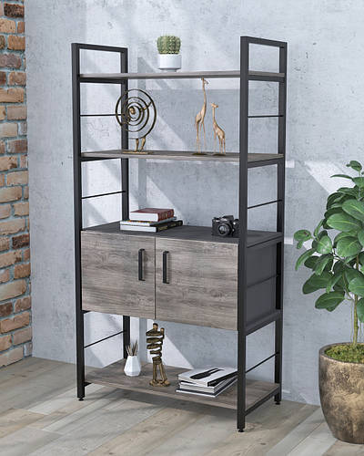 Открытый стеллаж L-155 Loft-Design с шкафчиком дсп дуб-палена для офиса ...