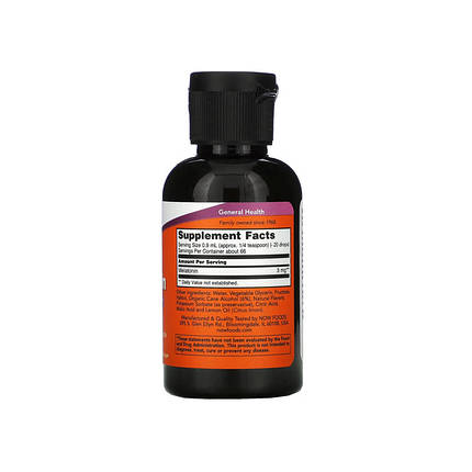 Рідкий мелатонін NOW Foods Liquid Melatonin 59 ml, фото 3