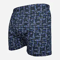 Труси боксери чоловічі бавовняні Лео Сімейні у ромб Сині