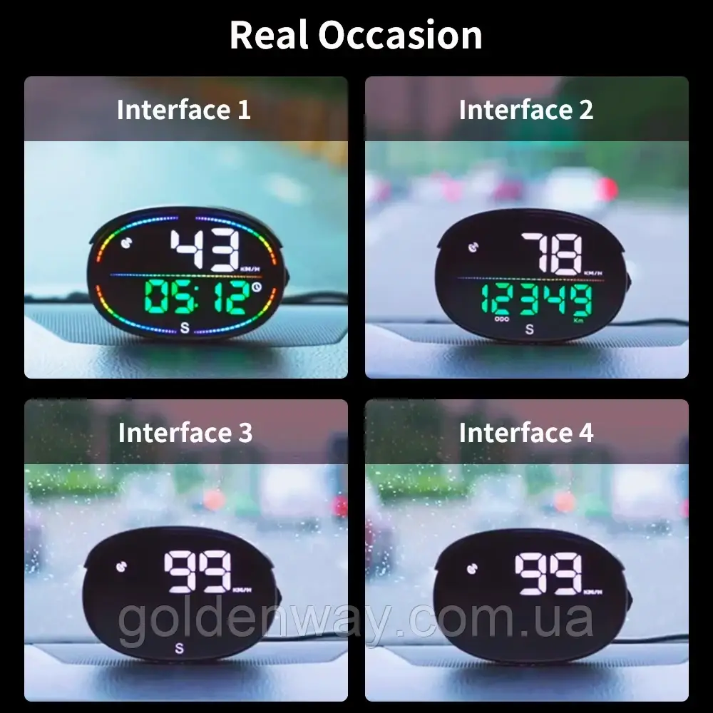Автомобільний цифровий універсальний GPS спідометр одометр годинник H3 HUD екран 2.1 дюйма та живлення від USB 5V