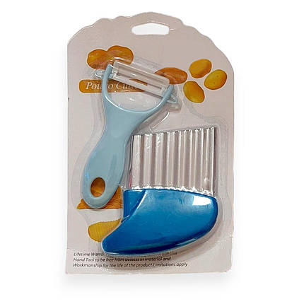 Набір ножів MagicKitchen #1655 ніж для фігурного нарізання сиру та овочів + економка з керамічним лезом, фото 1