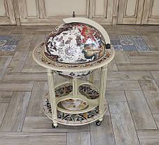 Глобус бар підлоговий Карта світу слонова кістка сфера 45 см 45003WW17, фото 2