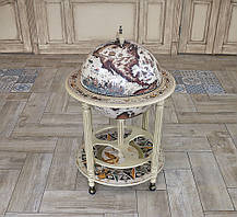 Глобус бар підлоговий Карта світу слонова кістка сфера 45 см 45003WW17, фото 4