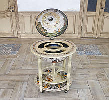 Глобус бар підлоговий Карта світу слонова кістка сфера 45 см 45003WW17, фото 5