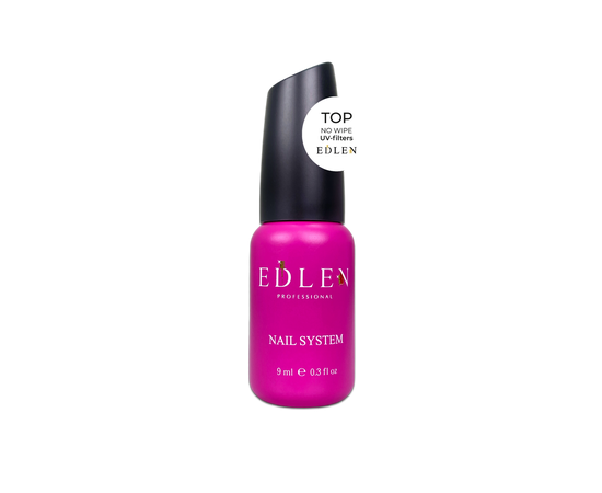 Топ для нігтів без липкого шару Edlen Top No Wipe UV-filters, 9 мл