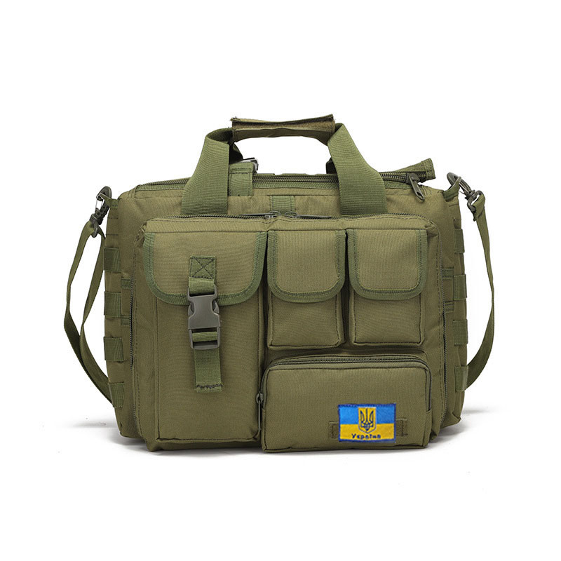 Велика дорожня тактична сумка для документів і ноутбука 15.6 олива MOLLE Solve KT6003601