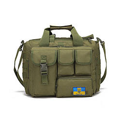 Велика дорожня тактична сумка для документів і ноутбука 15.6 олива MOLLE Solve KT6003601