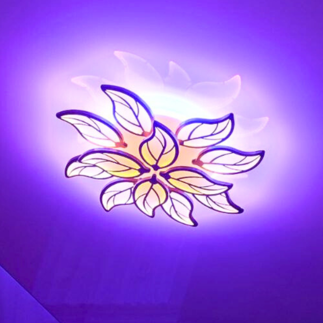 Яскрава ЛЕД люстра Листя Linisoln 200W до 35 м² колір Чорний 8881/8+4 BK 3color