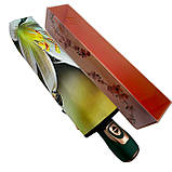 Жіноча парасолька-автомат у подарунковій упаковці на 9 спиць з квітковим принтом від Frei Regen зелена ручка 09086-4, фото 6