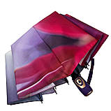 Жіноча парасолька напівавтомат на 9 спиць із квітковим принтом від Frei Regen фіолетова ручка 09085-6, фото 6