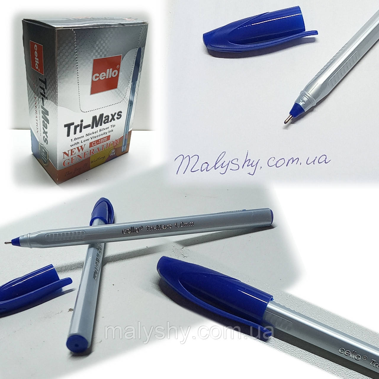 Ручка масляна «Tri-Maxs» Cello CL1806 тригранна / синя / кулькова / 1шт