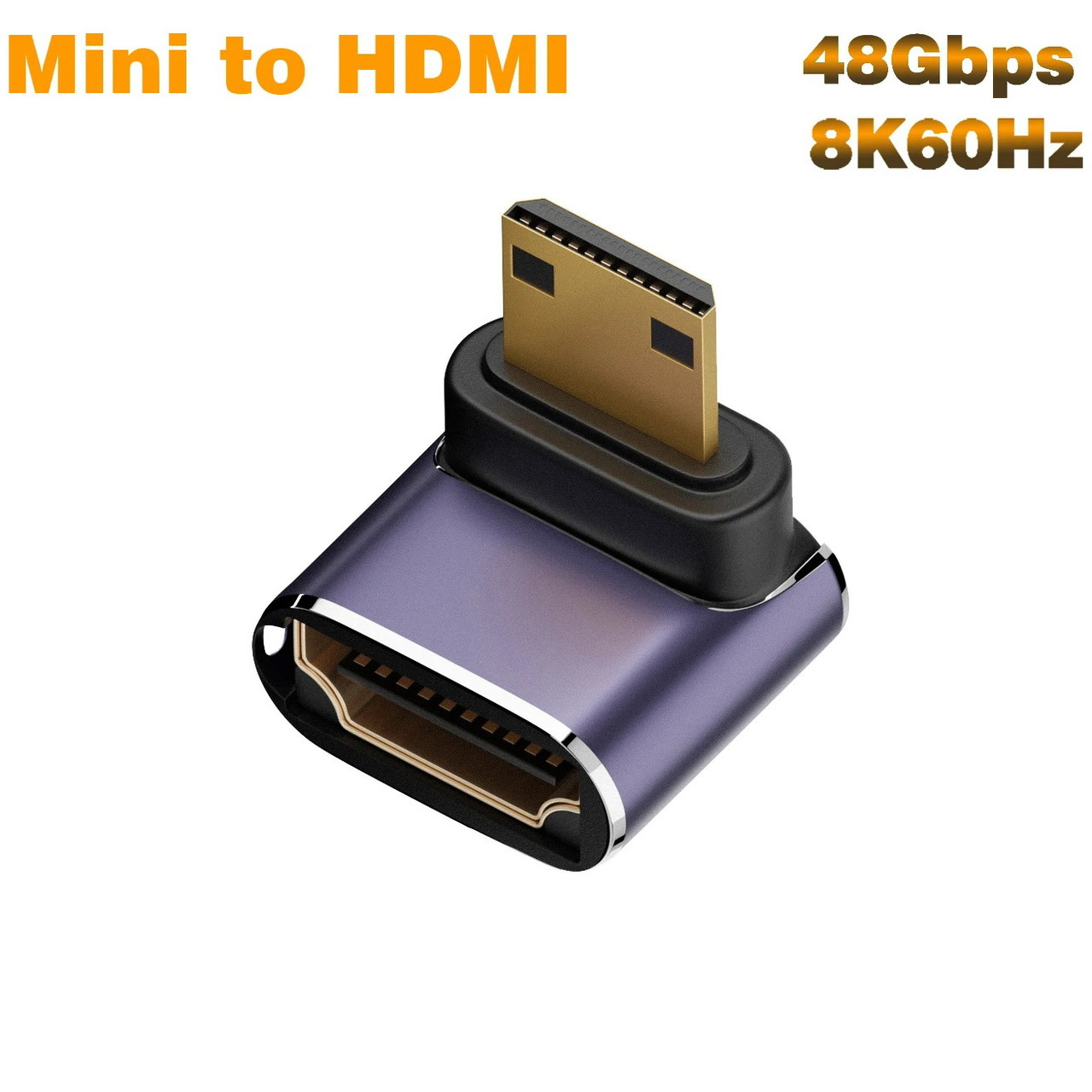Перехідник адаптер Mini HDMI — HDMI (M/F) LED HDMI 2.1 8К 48Gbps (C8K-05)