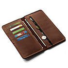 Коньячне портмоне (Гаманець) з натуральної шкіри VIAR COGNAC з монетницею на змійці, фото 9