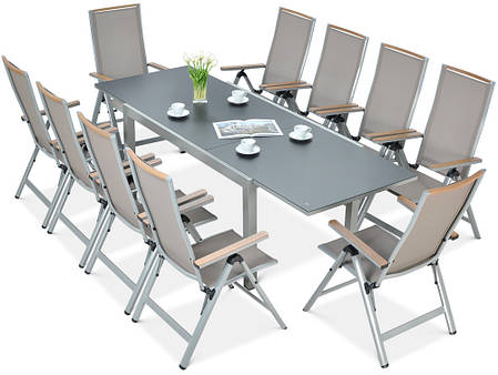 Стіл і стільці для саду Focus Garden Brisbane 10/250 Taupe, фото 1