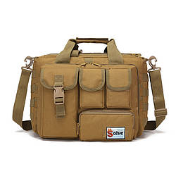 Велика дорожня тактична сумка для документів і ноутбука 15.6 Койот  Solve KT6003605 MOLLE