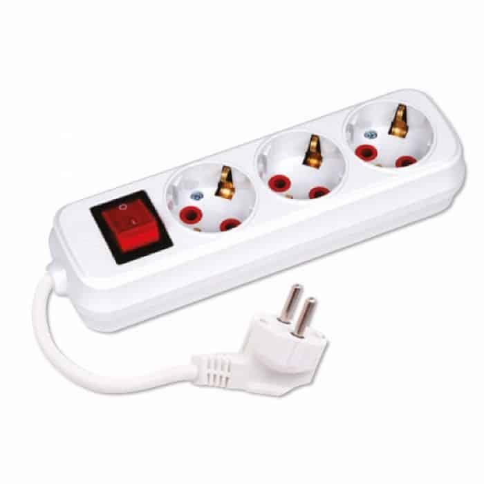 Подовжувач 3 гнізда 2 М з заземленням і вимикачем. Гарантія 24 місяці.