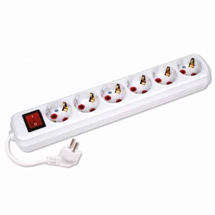 Подовжувач 6 гнізда 3 М з заземленням і вимикачем. Гарантія 24 місяці.
