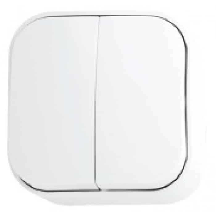 Вимикач 2-клавішний білий. Гарантія 24 місяці.