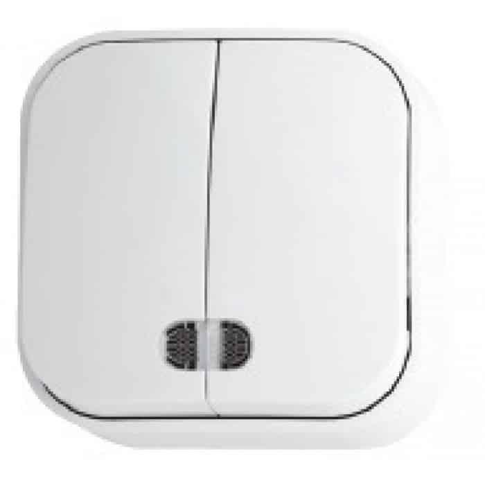 Вимикач 2-клавішний з підсвіткою білий. Гарантія 24 місяці.