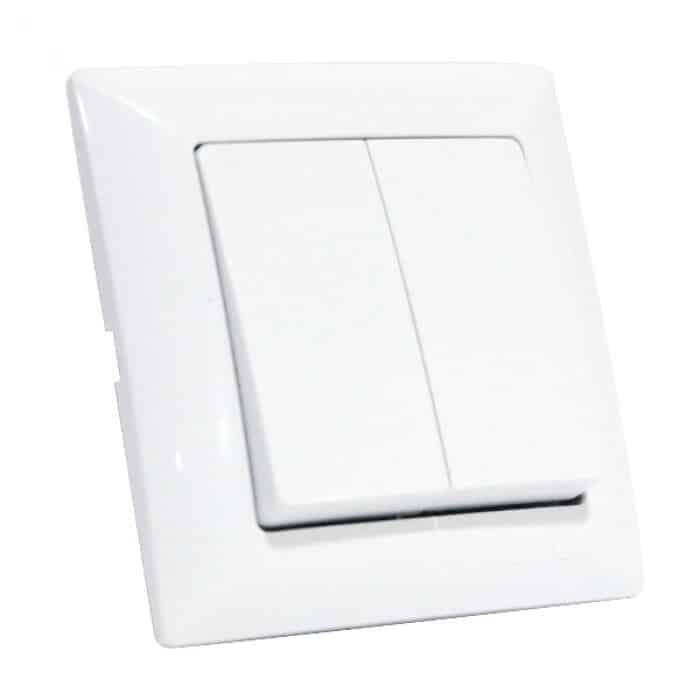 Вимикач 2-клавішний білий. Гарантія 24 місяці.