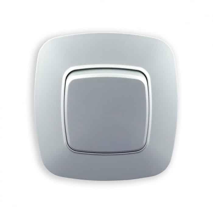 Вимикач 1-клавішний срібло. Гарантія 24 місяці.