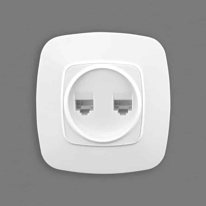 Розетка подвійна комп’ютерна біла. Гарантія 24 місяці.