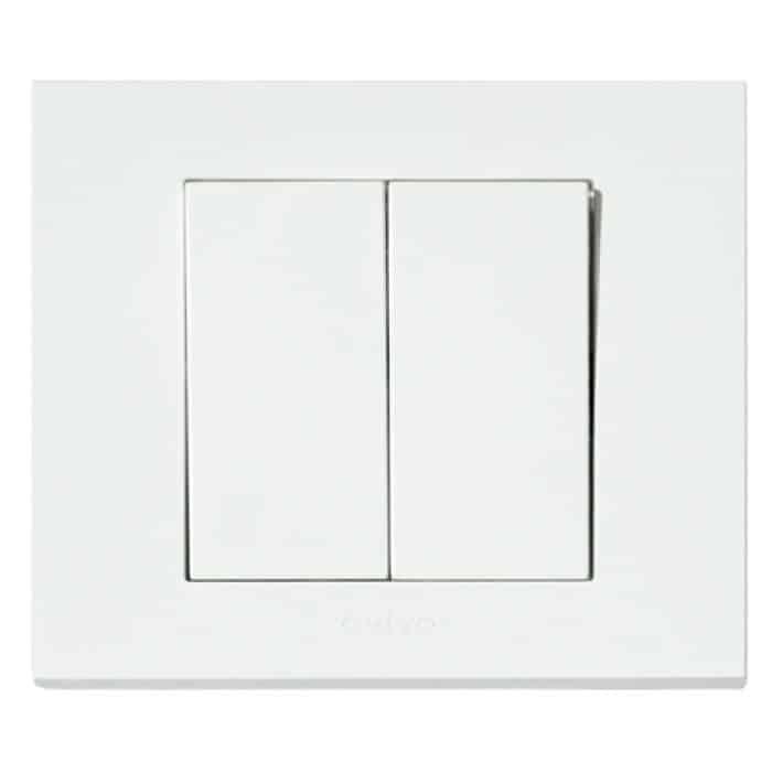 Вимикач 2-клавішний білий GRANO