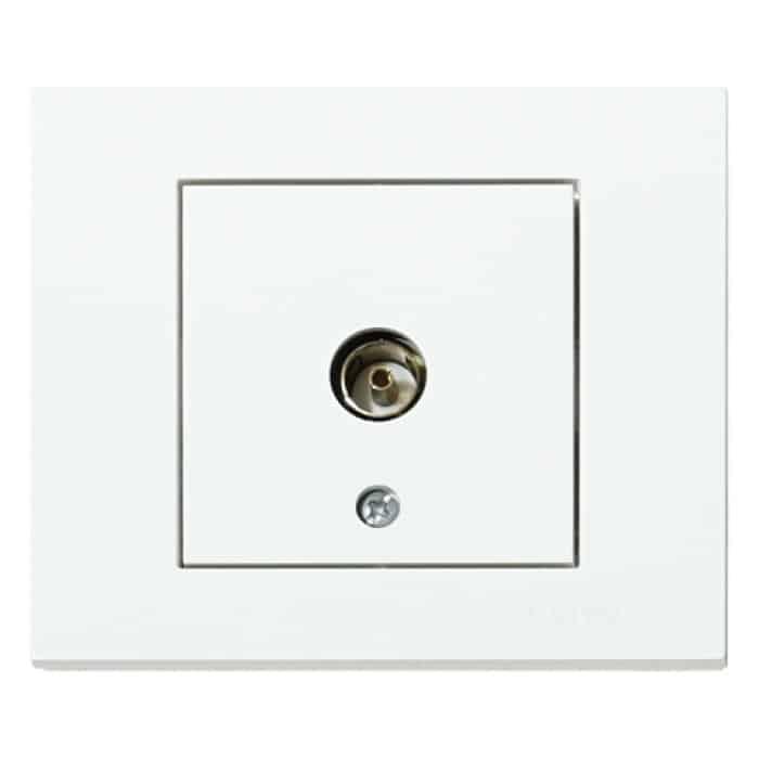 Розетка ТВ прохідна біла GRANO