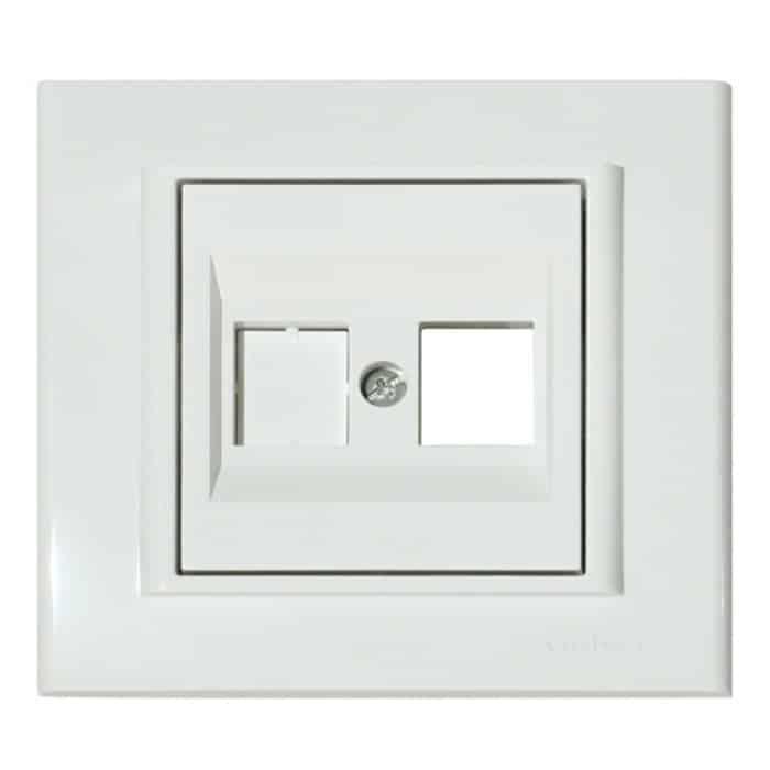 Розетка комп’ютерна без конекторів біла MINA