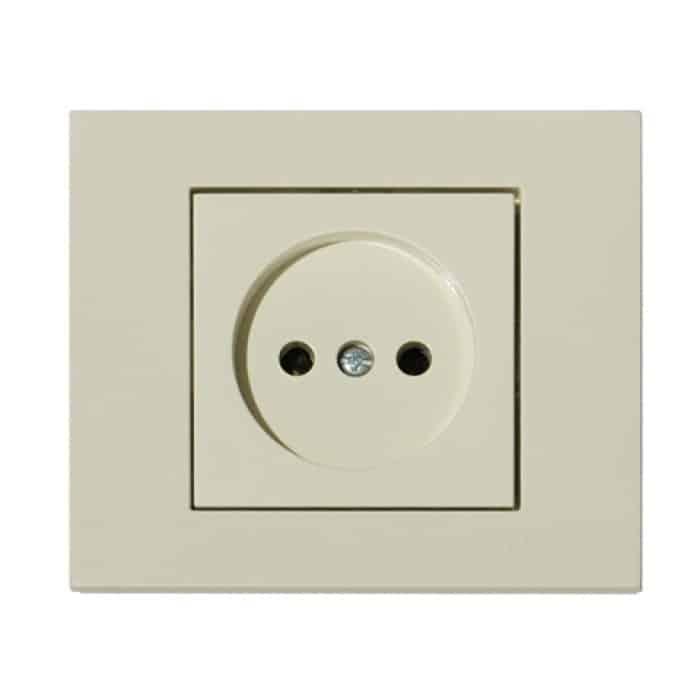 Розетка одинарна без заземлення кремова GRANO