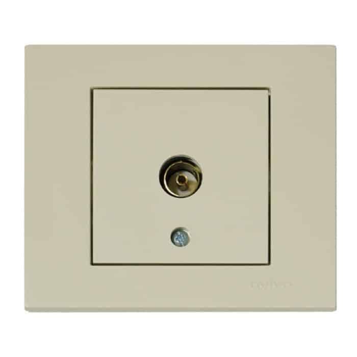 Розетка ТВ прохідна кремова GRANO