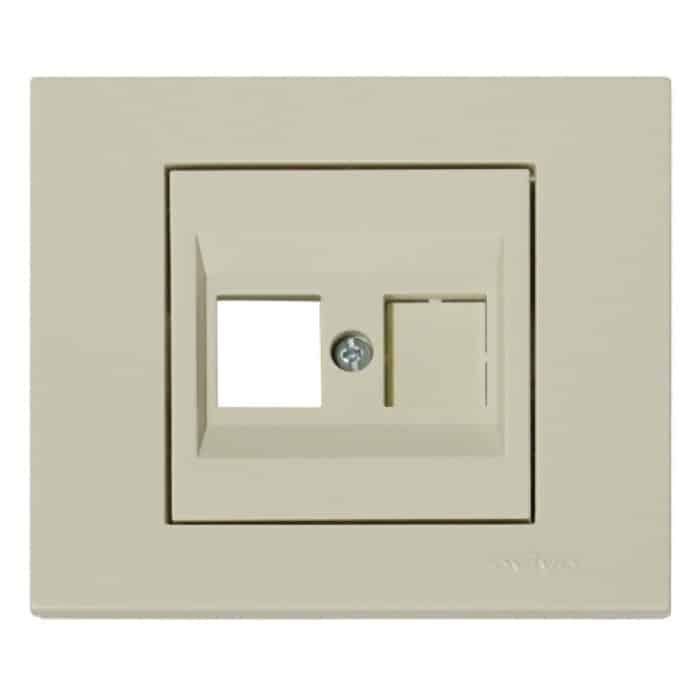 Розетка комп’ютерна без конекторів кремова GRANO