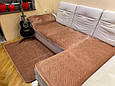 Накидки на диван прогумовані, набір покривал дивандек на дивани комплект велюрове Капучино, фото 5