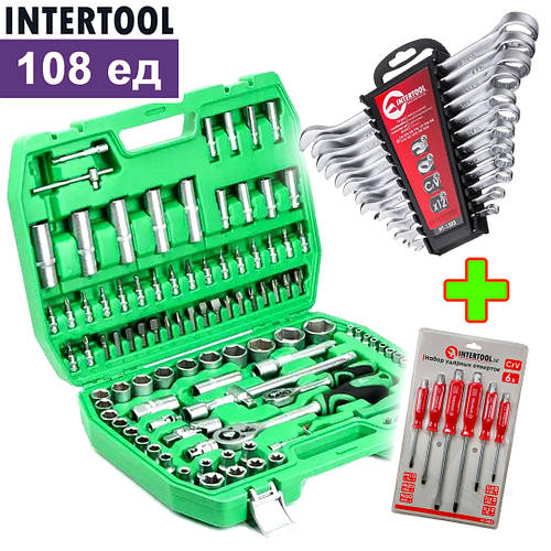 Полный набор инструментов, Набор инструмента 108ед + 12шт ключей + 6шт ...
