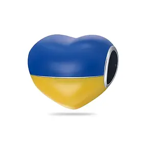 Срібний шарм намистина в стилі Pandora Silver Charm "Ukraine" 925 проба підвіска на браслет Пандора Україна