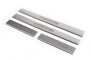 Накладки на пороги Carmos V1 (4 шт, нерж) для Jeep Cherokee/Liberty 2007-2013рр