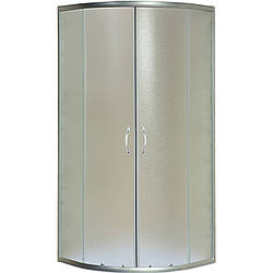 Душова кабіна напівкругла 80х80 см без піддону WISLA N80FS BRAVO, рифлене скло, 4 мм, Сатин профіль