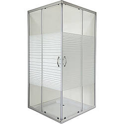 Душова квадратна кабіна 90х90 см без піддону ODRA N90TS.Line BRAVO, прозоре скло 4 мм, Сатин профіль