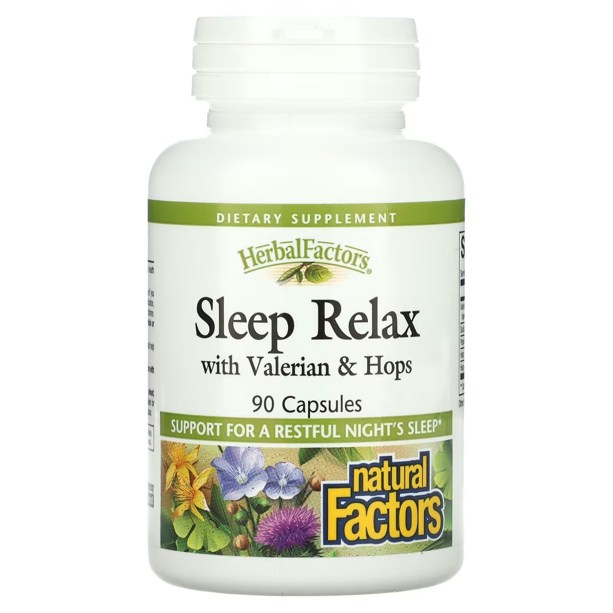 Сон і розслаблення з валеріаною і хмелем, Sleep Relax with Valerian&Hops, Natural Factors, 90 капсул, фото 1