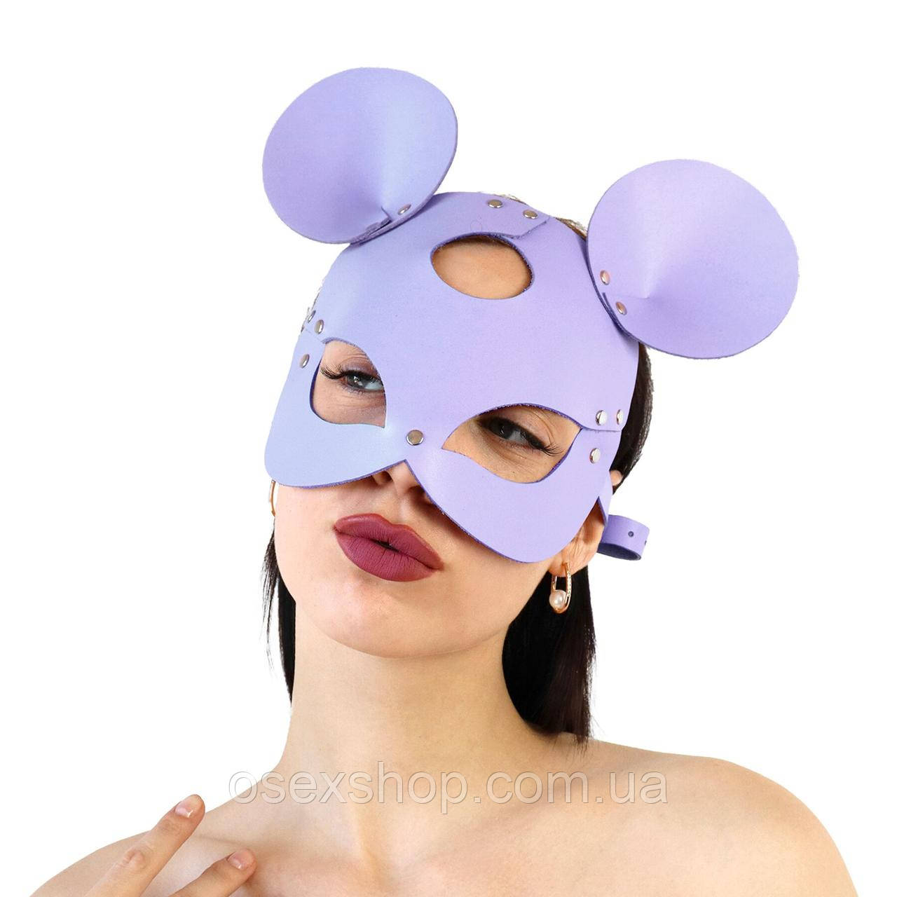 Шкіряна маска мишки Art of Sex — Mouse Mask, колір Лавандовий