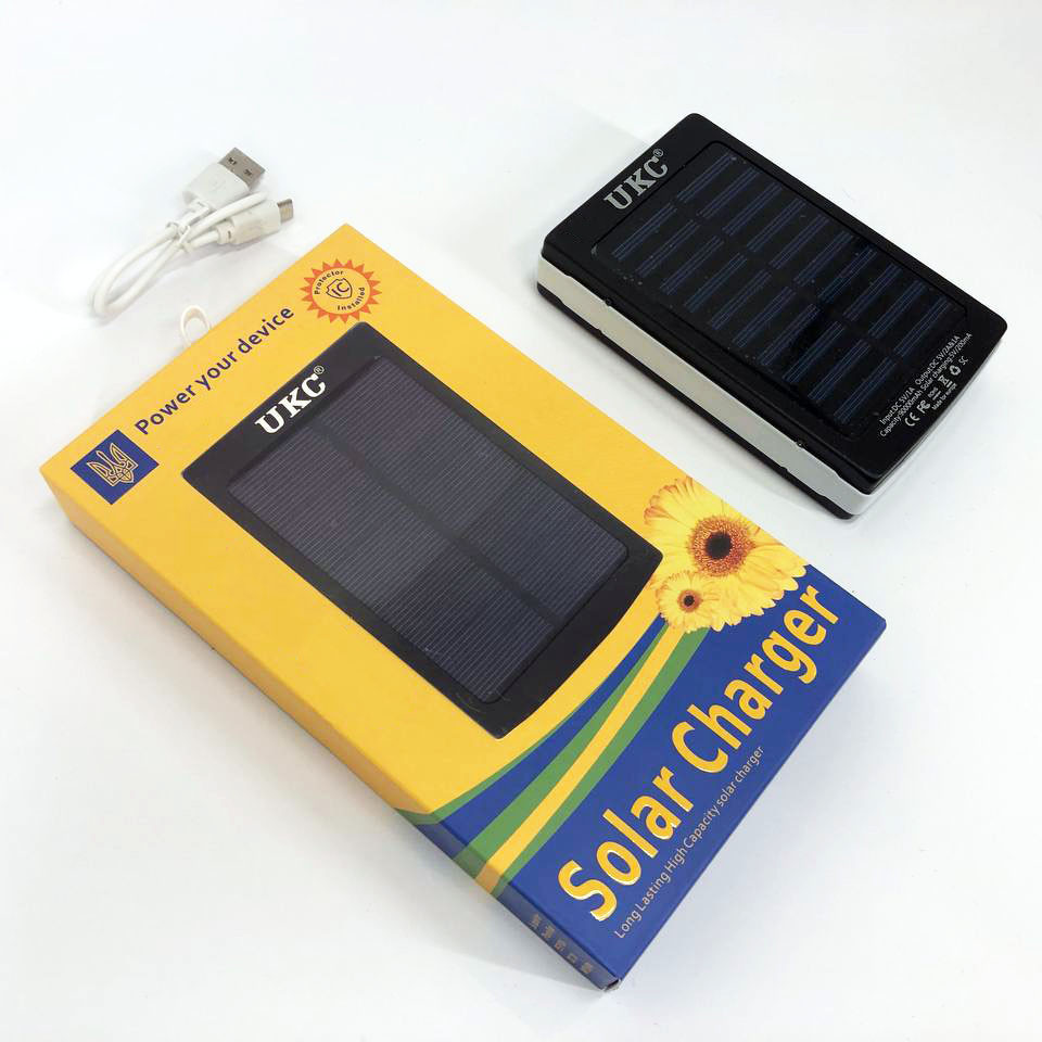 УМБ Power Bank Solar 50000 mAh мобільне зарядне із сонячною панеллю та лампою. NK-226 Колір білий, фото 1