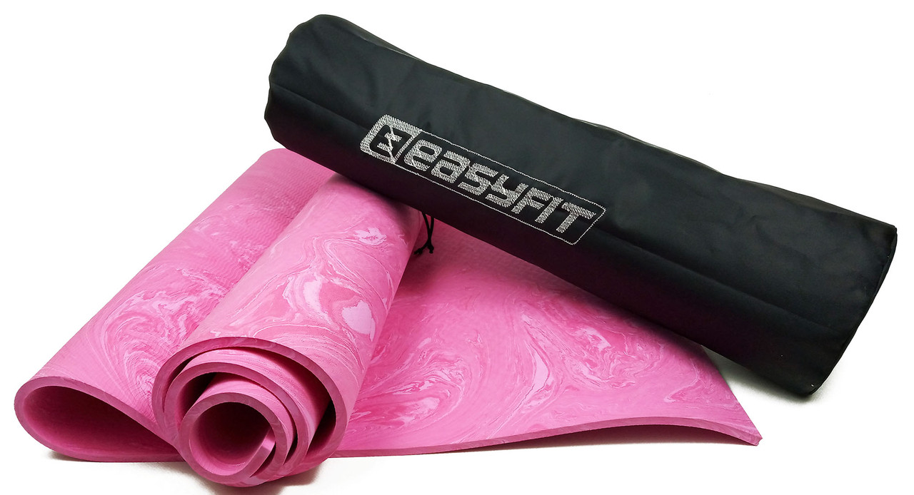 Килимок для йоги та фітнесу EasyFit PER Premium Mat 8 мм + Чохол рожевий, фото 1